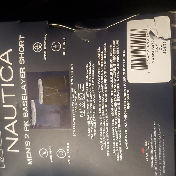 Nautica Men's XL 2 Pack Baselayer Short - Picture 3 of 3